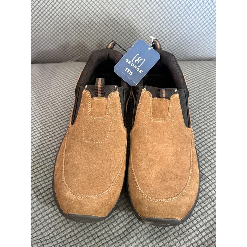 George Mens Tan Suede Slip On Shoes Loafers Size 11.5 Casual Comfort Sneakers